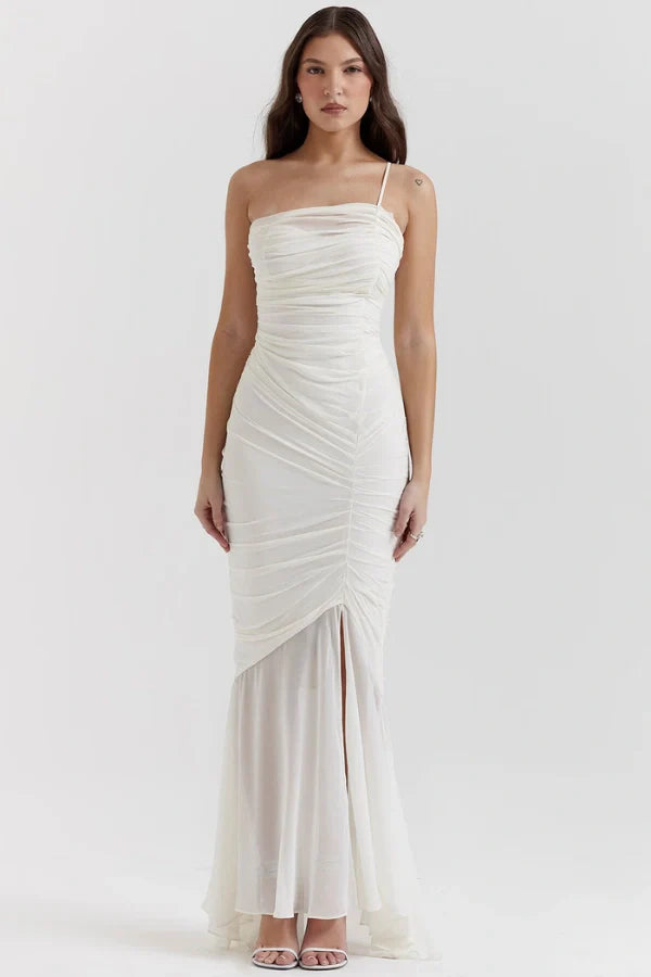 Ivory Ruched Gown