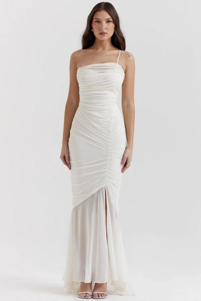 Ivory Ruched Gown