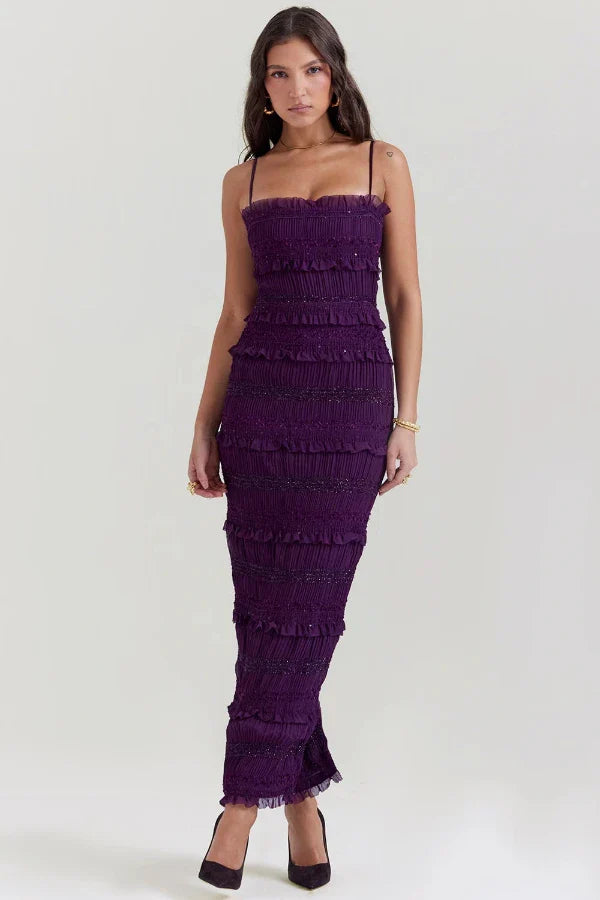 Hannie Sequin Pleat Dress