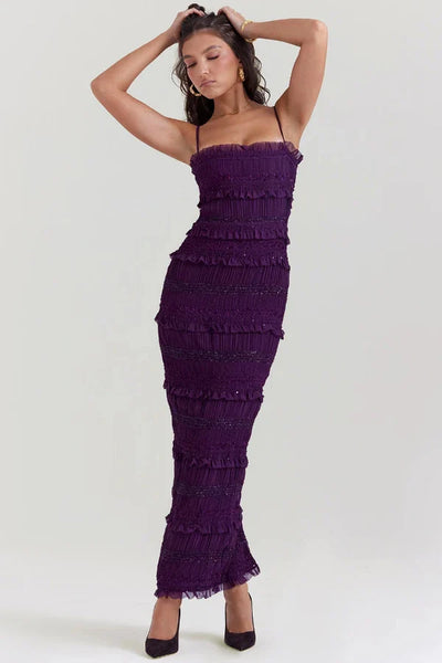 Hannie Sequin Pleat Dress