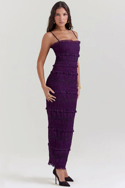 Hannie Sequin Pleat Dress